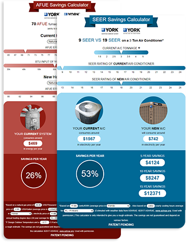 AFUE Calculator and SEER Savings Calculator Screenshots